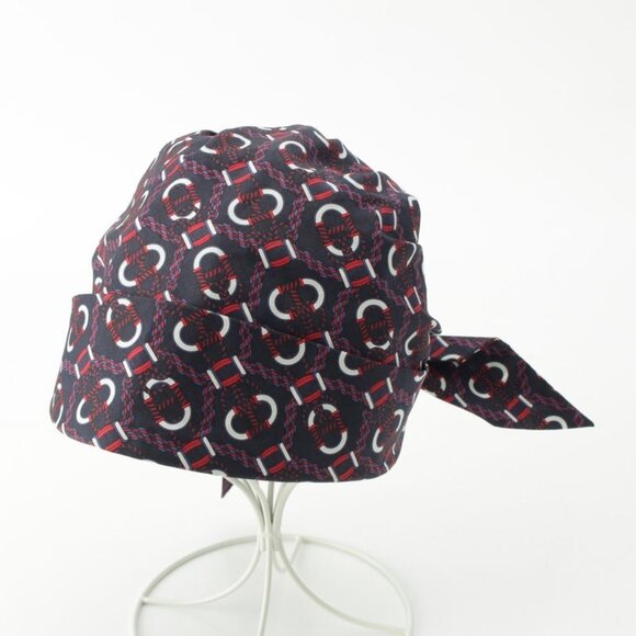 Hermes Raffia Cotton Gemini Hat Cap Navy main image 7
